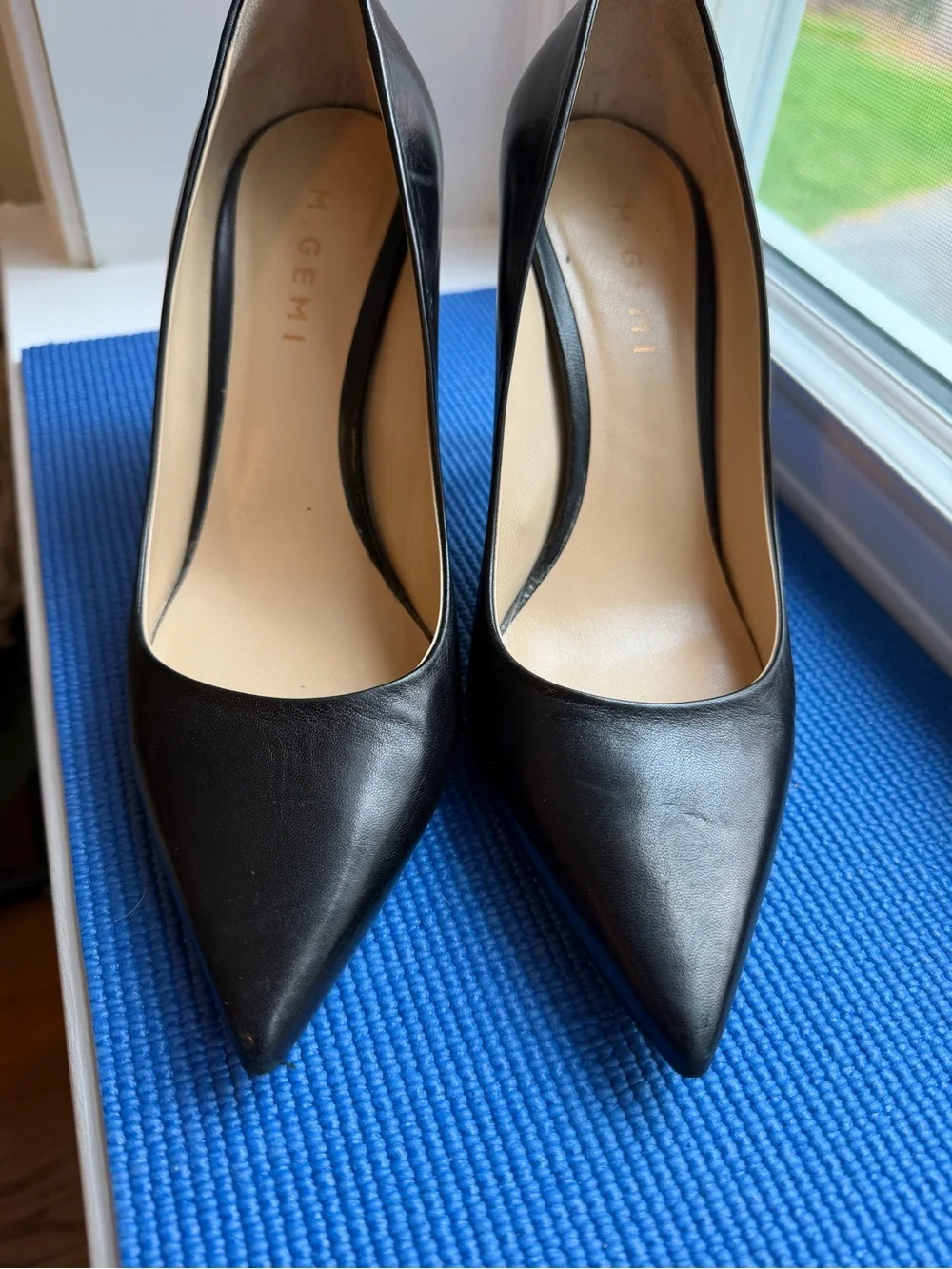 M.Gemi Esatto 90 Black Nappa Leather Pumps EU 38.5 US 7.5 Made In Italy Heel - Picture 6 of 7